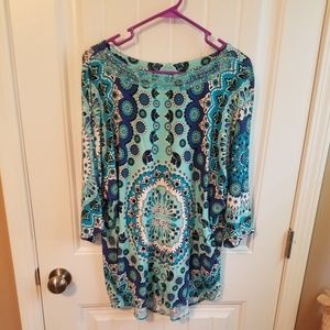 Beaded trim 3/4 sleeve top